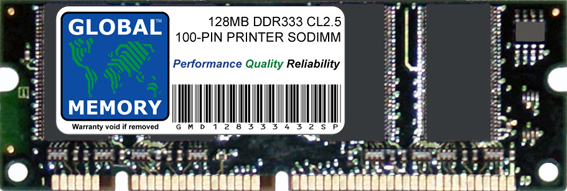 128MB DDR 333MHz PC2700 100-PIN SODIMM MEMORY RAM FOR PRINTERS - Click Image to Close